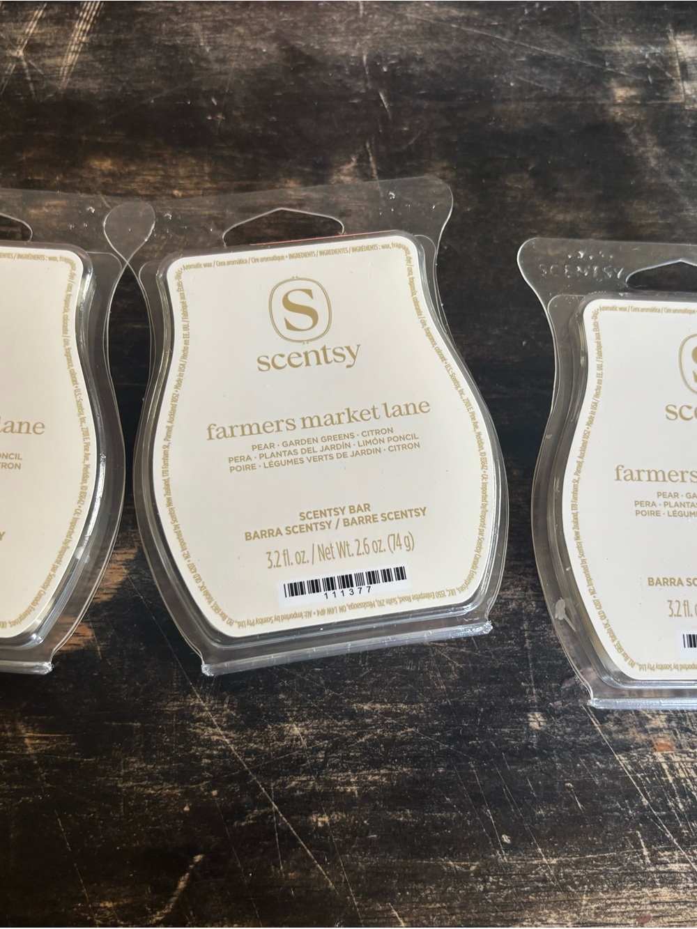 Scentsy Farmers Market Lane Wax Bar - Cream & Gold Accents! You Get All 3